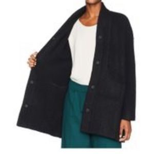 Eileen Fisher Boucle Wool Tweed Black jacket sz XLarge